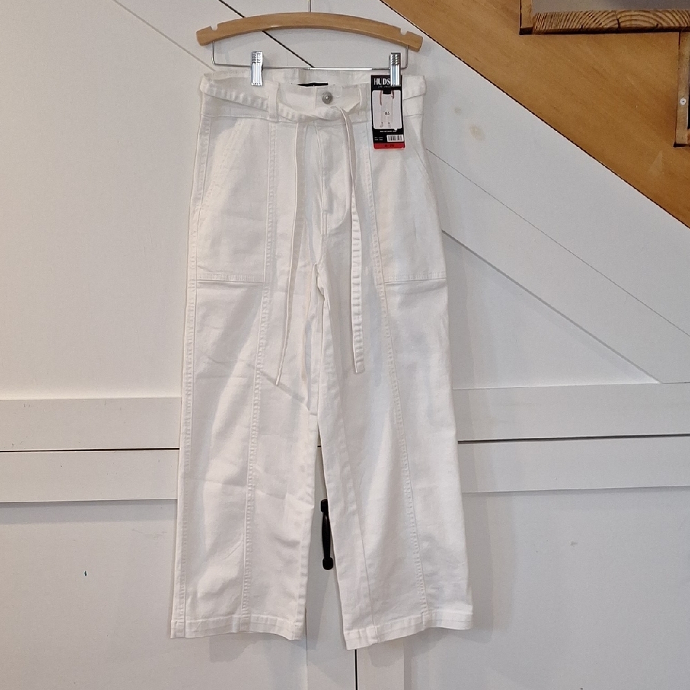 White High-Waisted Wide Leg Pants